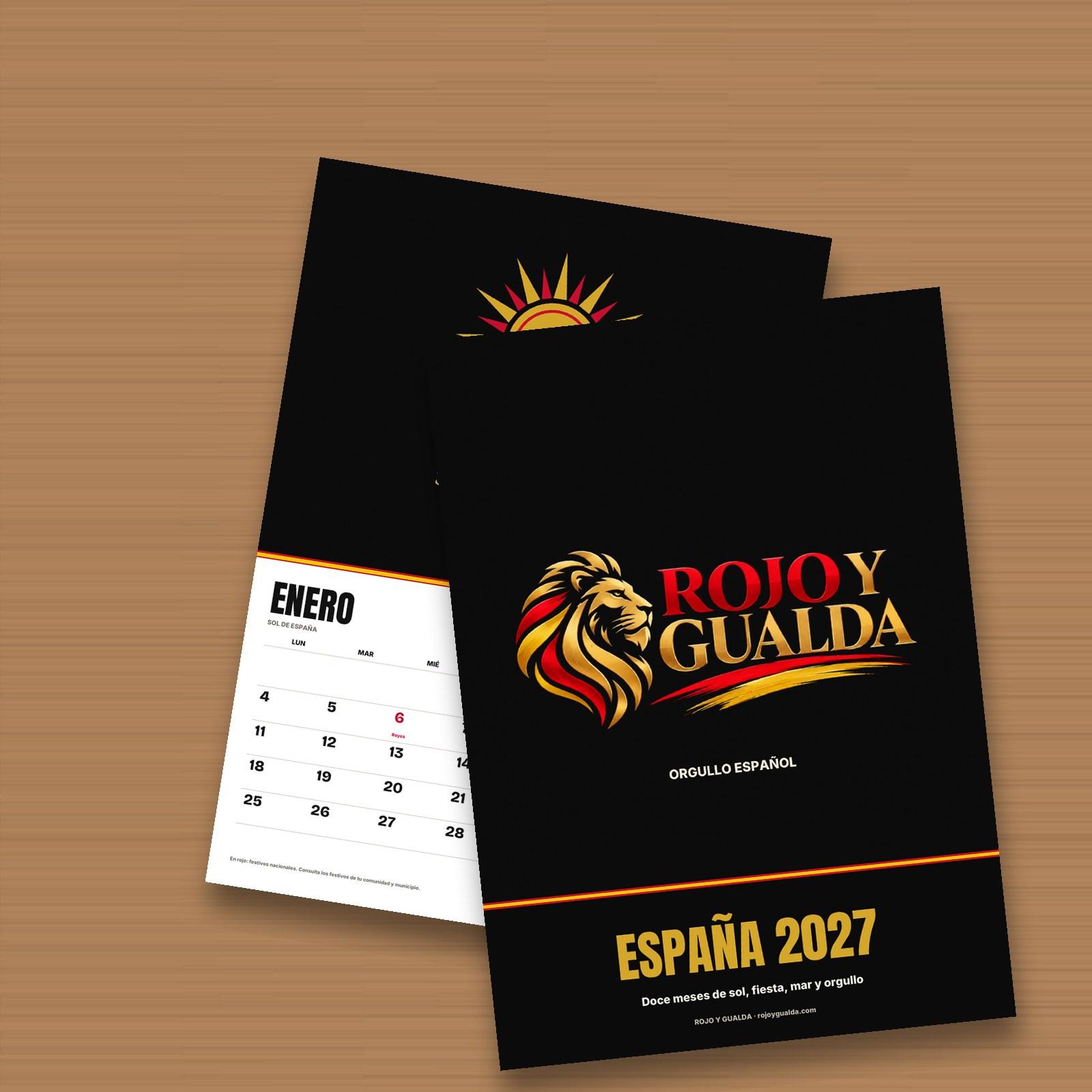 Calendario España 2027 — Calendario de pared — portada y enero