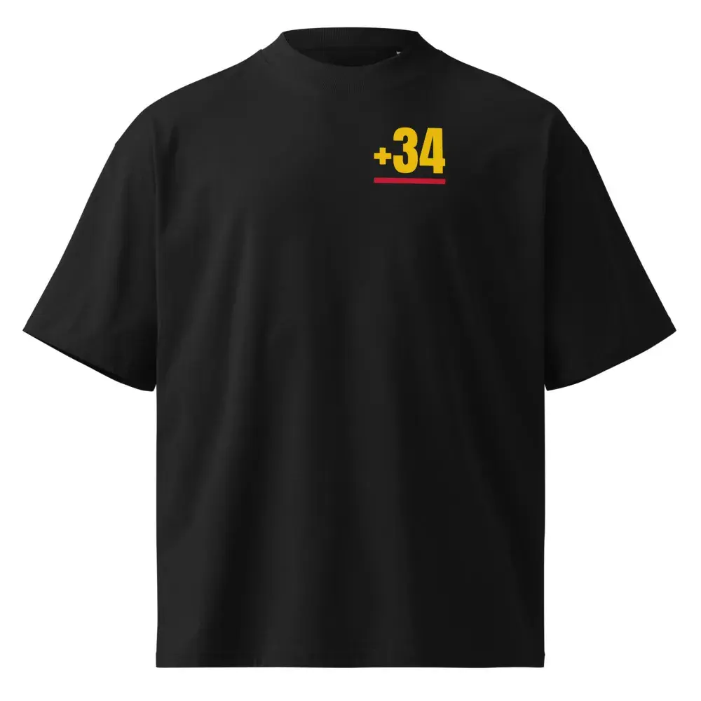 +34 — Camiseta oversize — Black