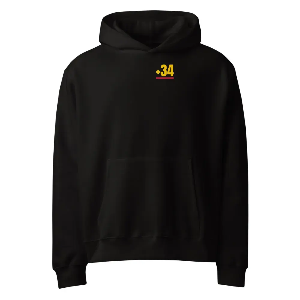 +34 — Sudadera oversize con capucha