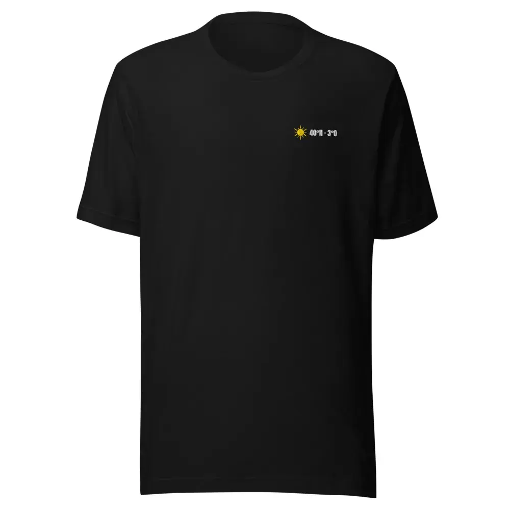 40°N · 3°O Bordado — Camiseta bordada — Black