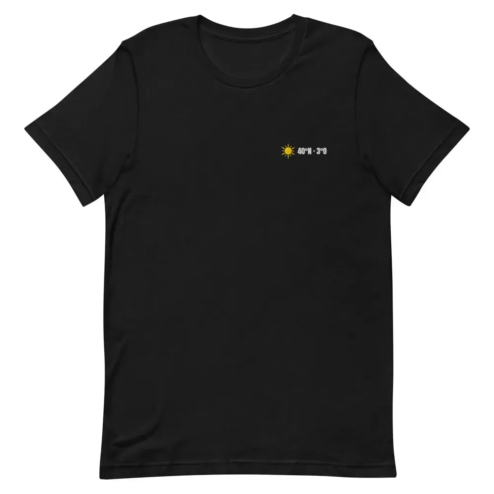 40°N · 3°O Bordado — Camiseta bordada — Black — Front