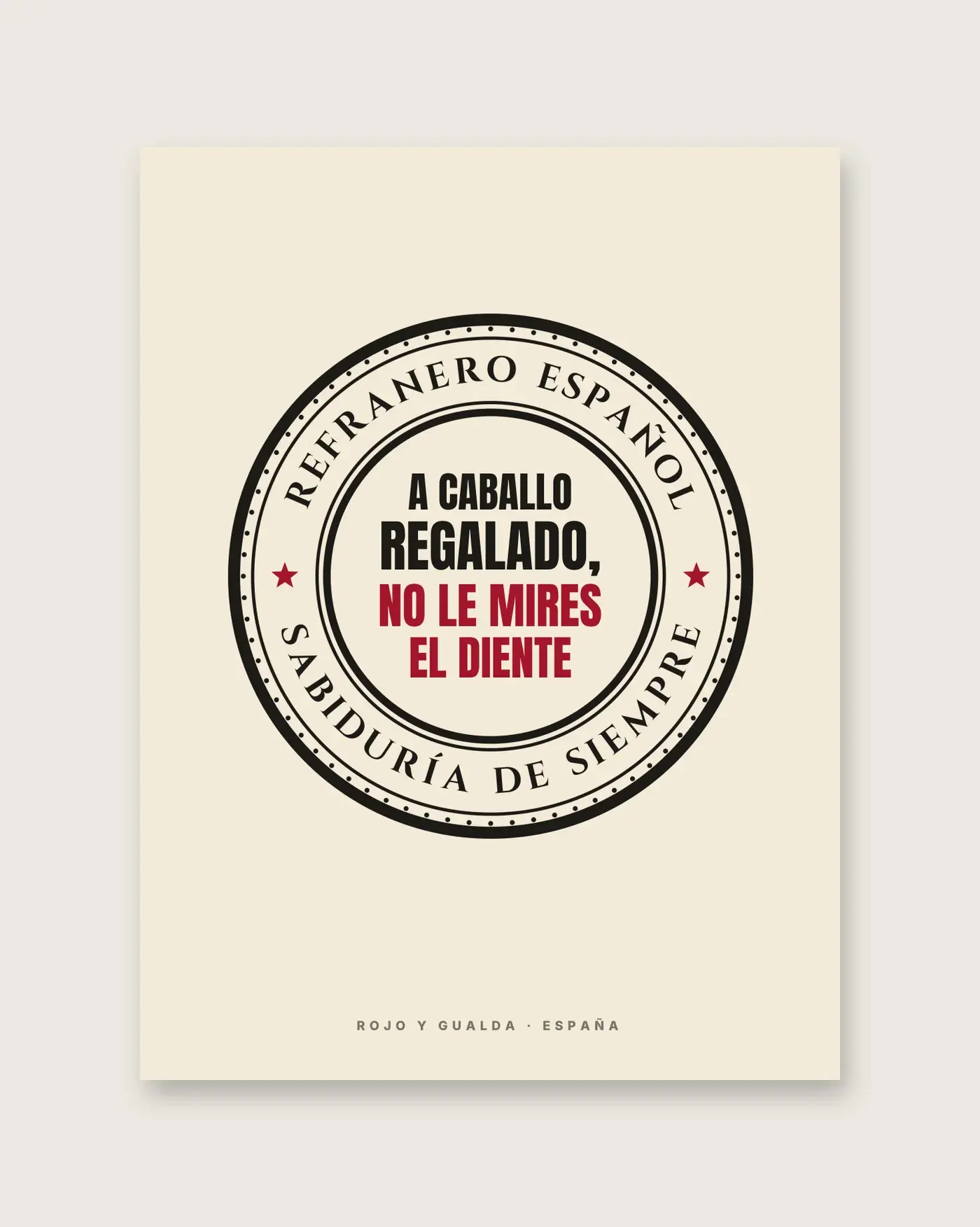 «A caballo regalado, no le mires el diente» — Póster — detalle