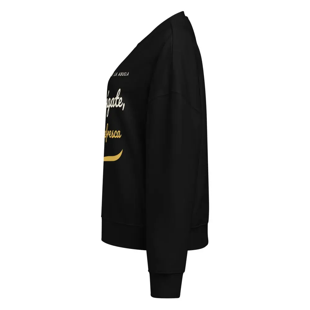 «Abrígate, que refresca» · Noche — Sudadera de mujer — Black — Left