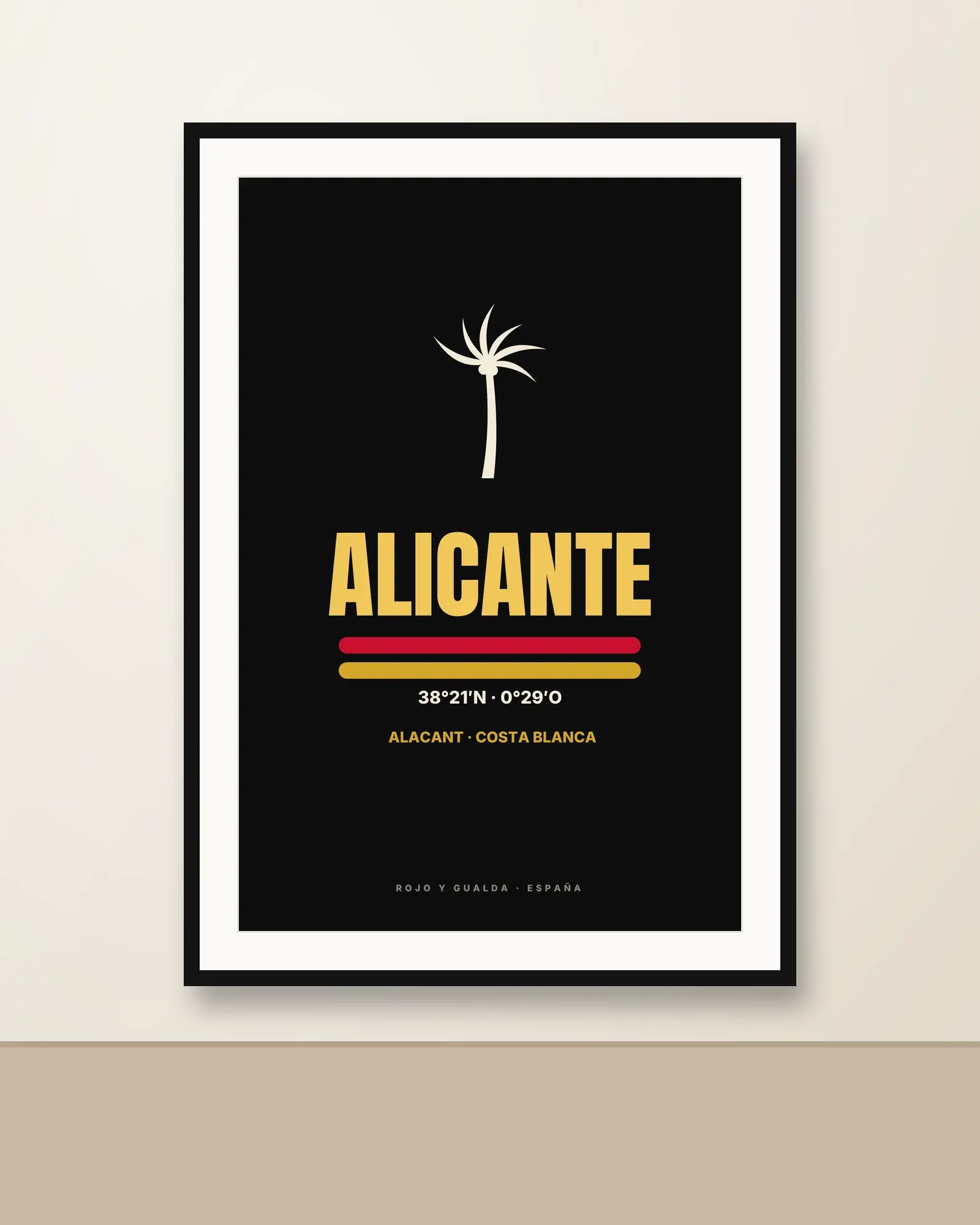 Alicante — Lámina enmarcada — Black