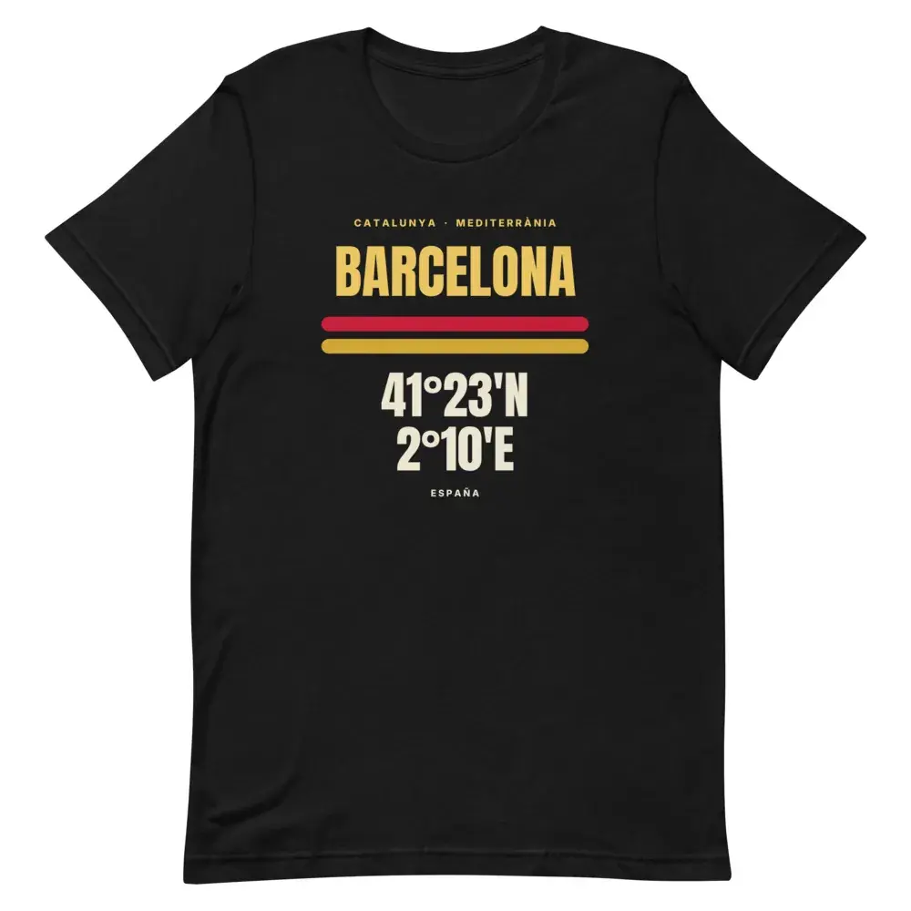 Barcelona · Cartel — Camiseta — Black — Front