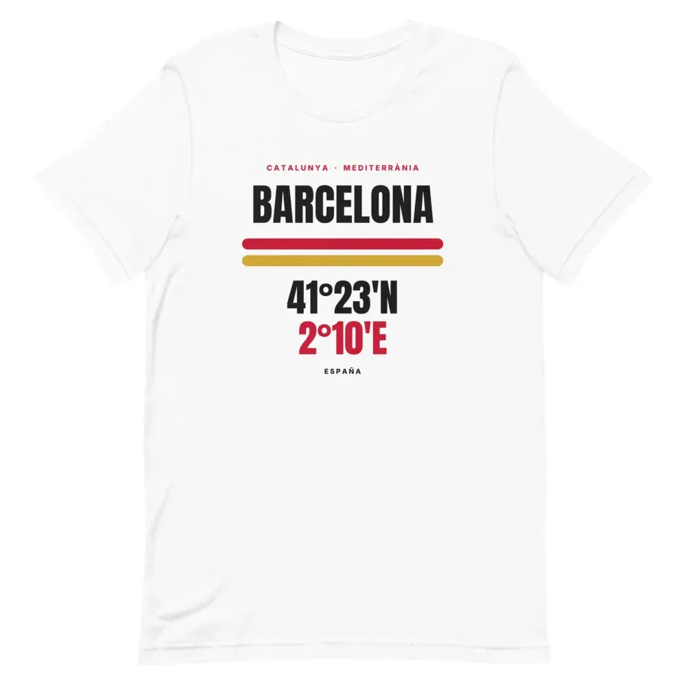 Barcelona · Cartel (claro) — Camiseta — White — Front