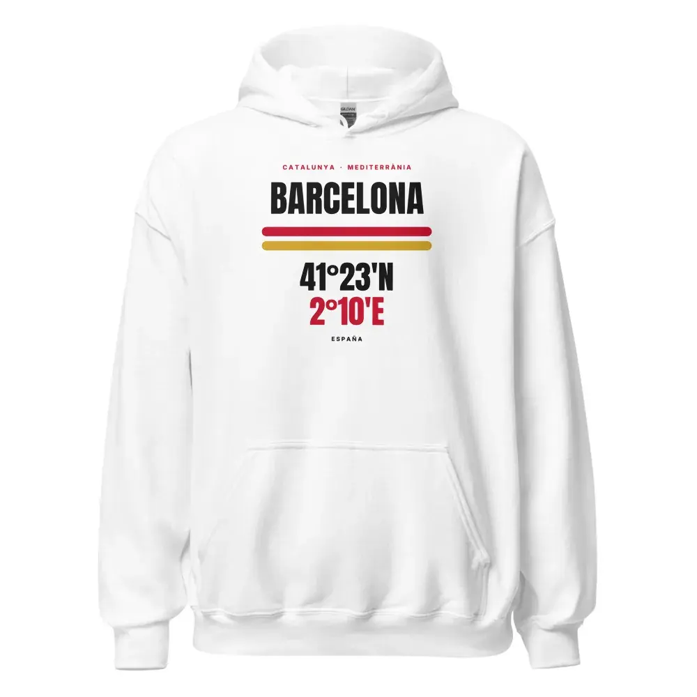 Barcelona · Cartel (claro) — Sudadera con capucha — White