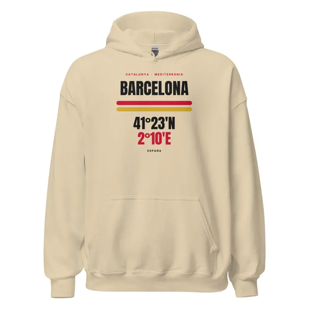 Barcelona · Cartel (claro) — Sudadera con capucha