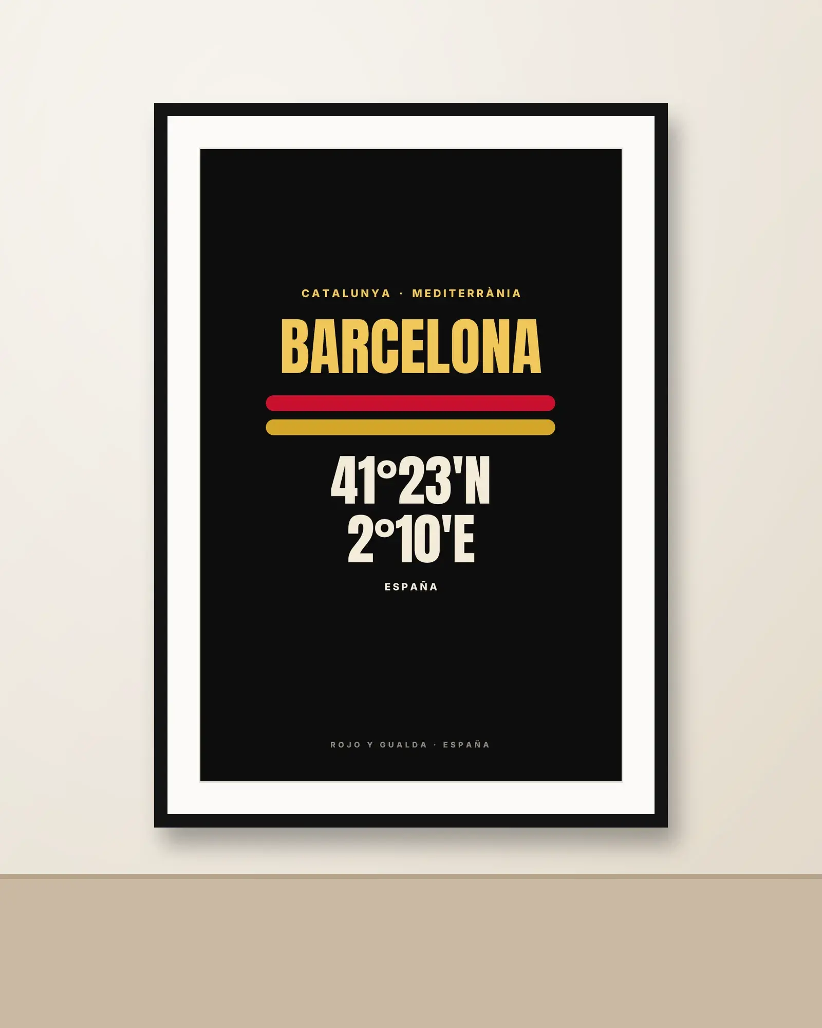 Barcelona · Cartel — Lámina enmarcada — Black