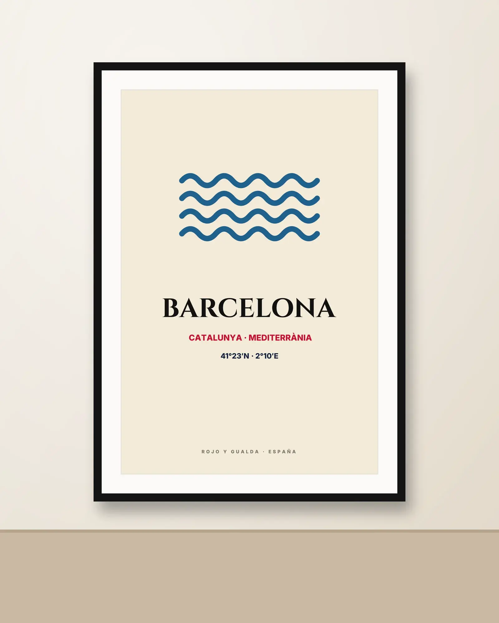 Barcelona — Lámina enmarcada — Black