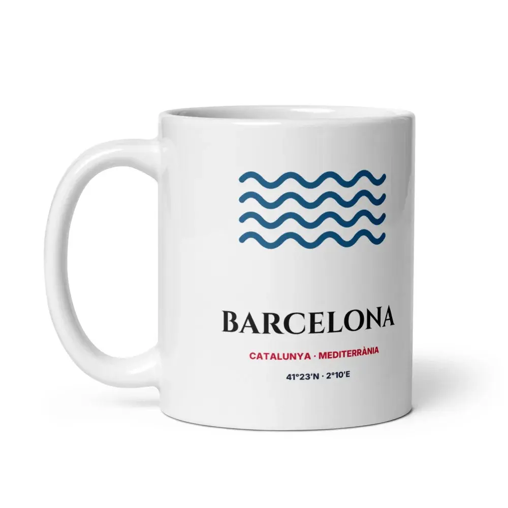 Barcelona — Taza — White — Handle on Left