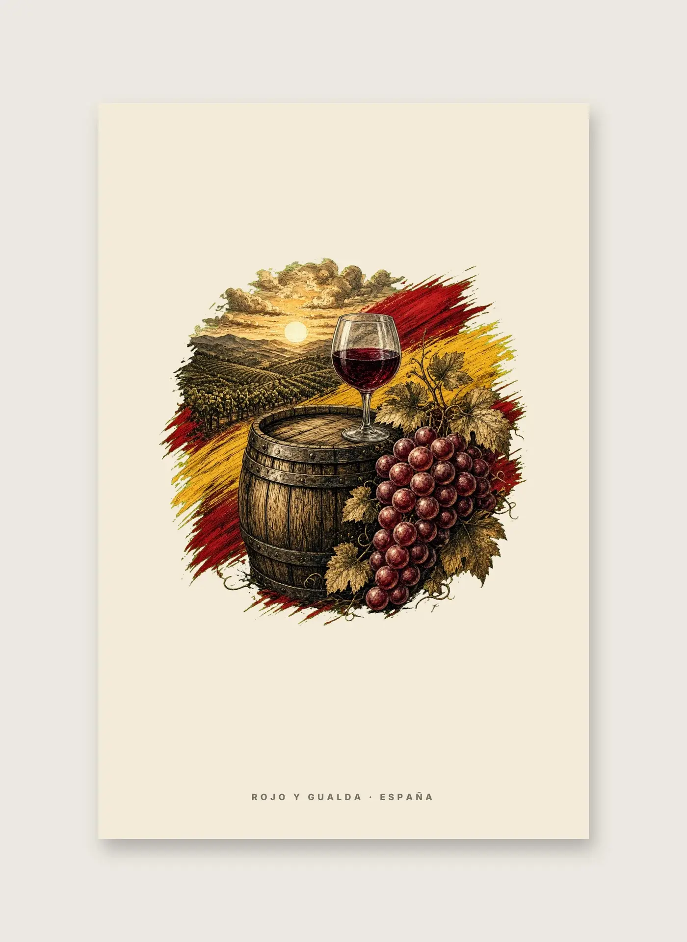 Barrica y Viña · Arte — Lámina enmarcada — detalle