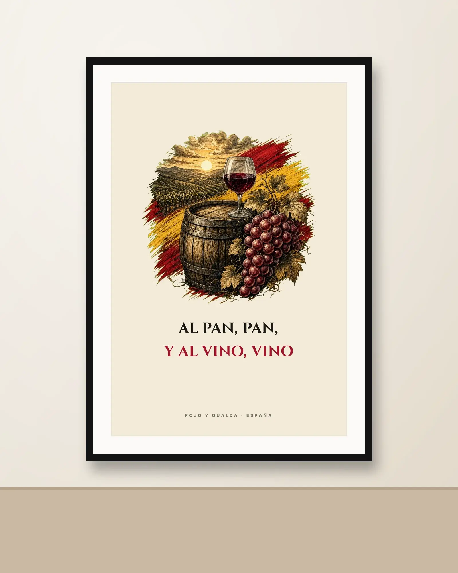 Barrica y Viña · Frase — Lámina enmarcada
