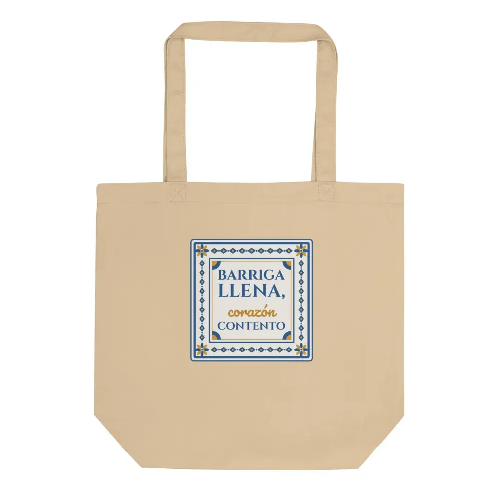 «Barriga llena, corazón contento» — Bolsa tote — Oyster