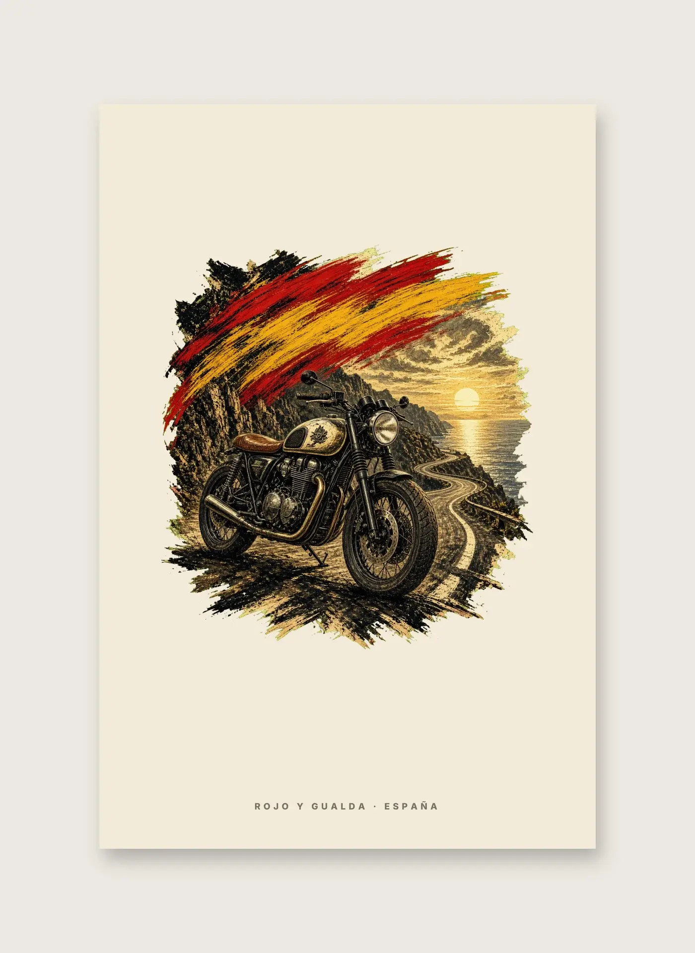 Café Racer · Arte — Lámina enmarcada — detalle