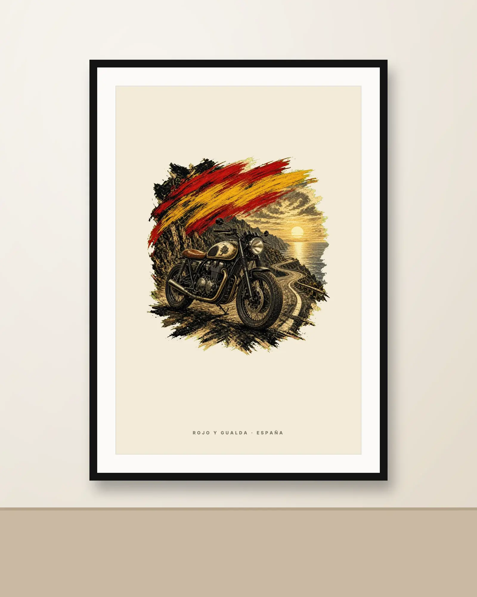 Café Racer · Arte — Lámina enmarcada