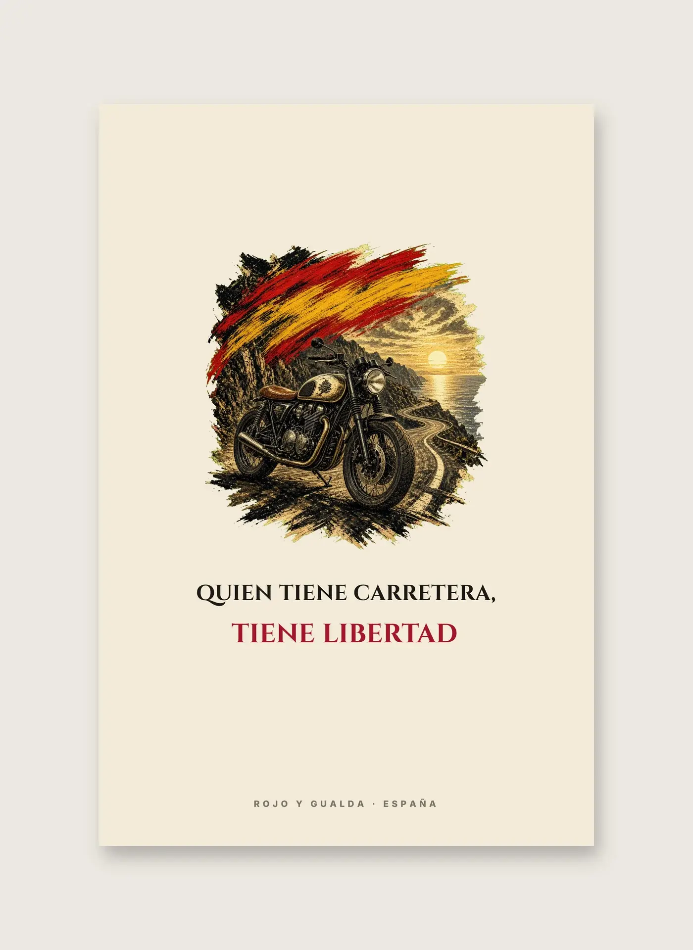 Café Racer · Frase — Lámina enmarcada — detalle