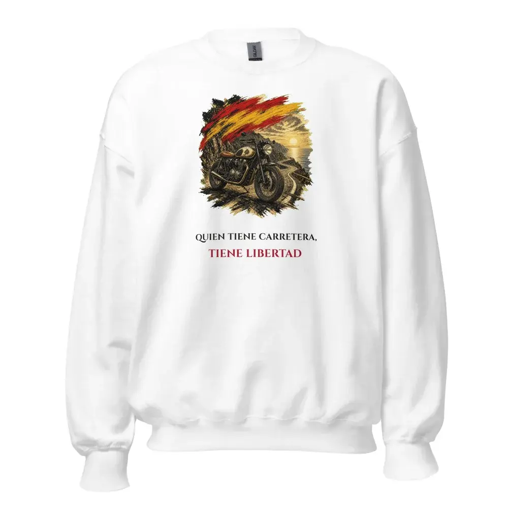 Café Racer · Frase — Sudadera — White