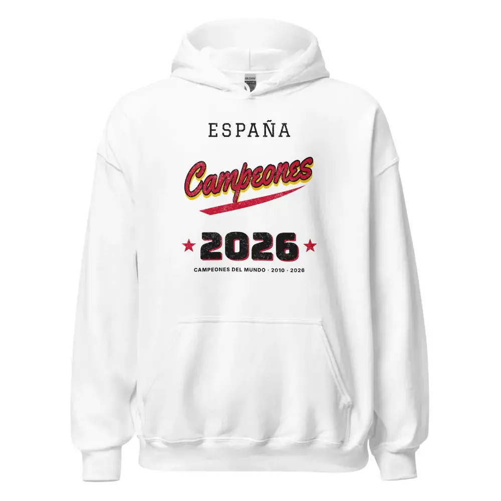 Campeones · Letra de camiseta · Día — Sudadera con capucha — White
