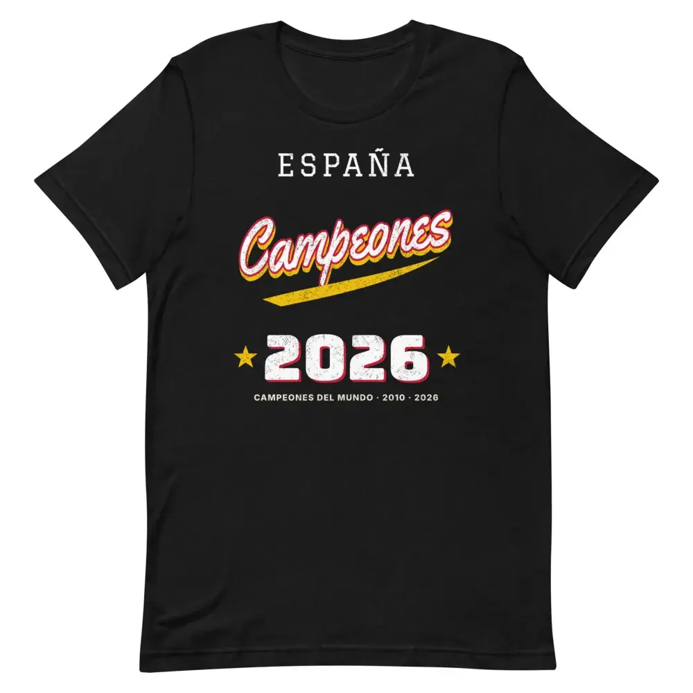 Campeones · Letra de camiseta · Noche — Camiseta — Black — Front