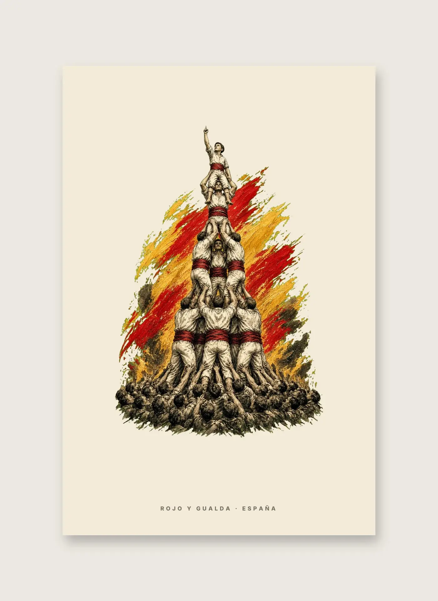 Castellers · Arte — Lámina enmarcada — detalle