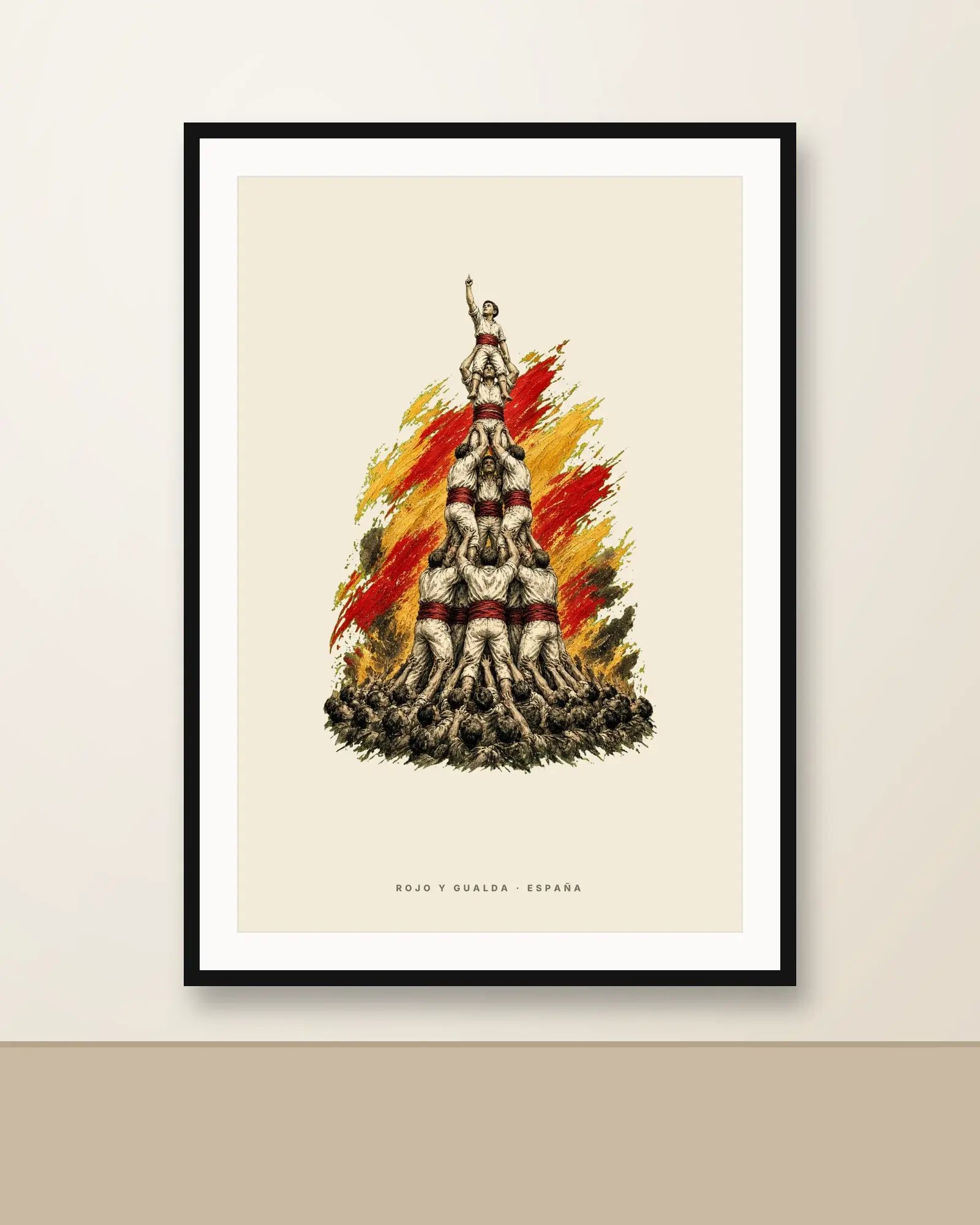 Castellers · Arte — Lámina enmarcada — Black