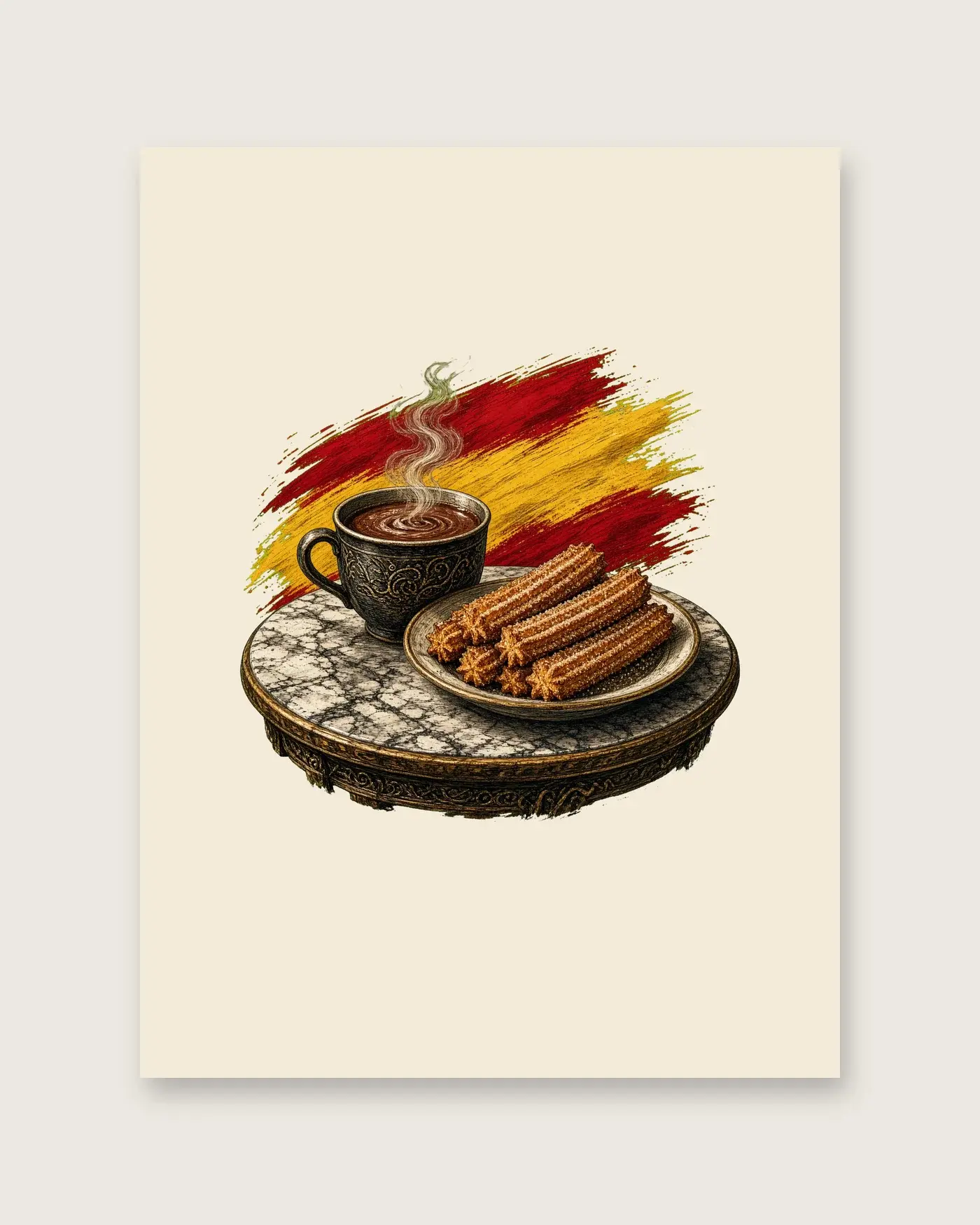 Chocolate con Churros · Arte — Lienzo — detalle