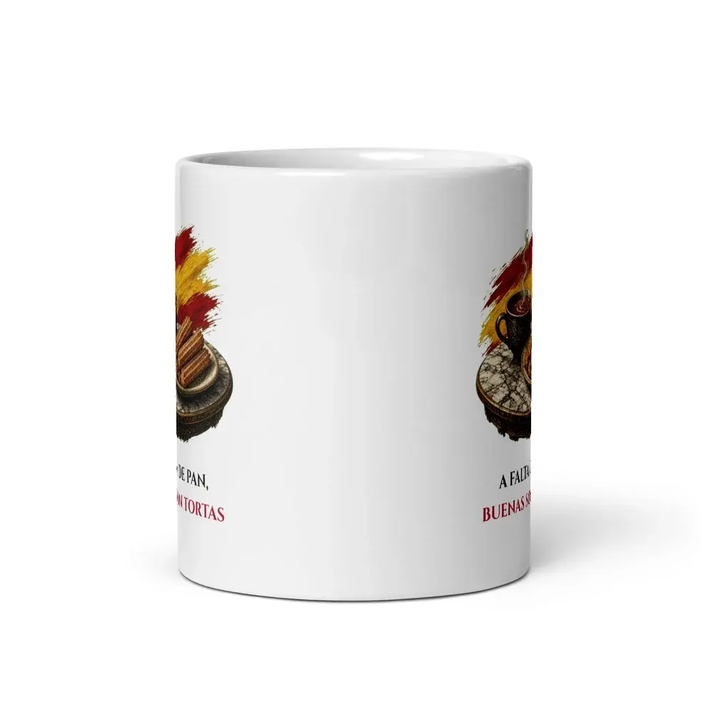 Chocolate con Churros · Frase — Taza — White — Front view