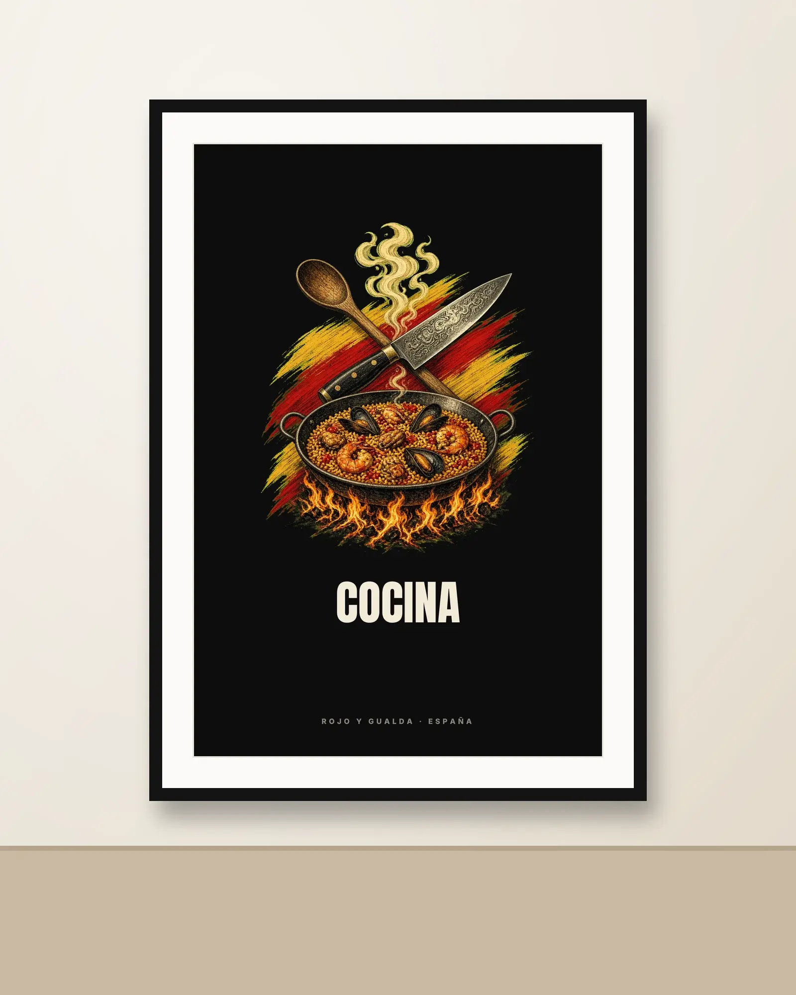 Cocina · Arte — Lámina enmarcada — Black