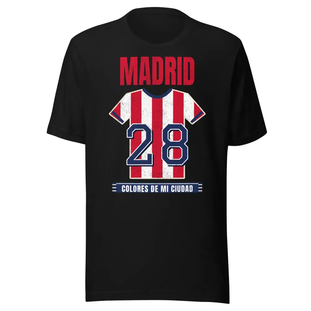 Colores de Madrid rojiblanco — Camiseta — Black