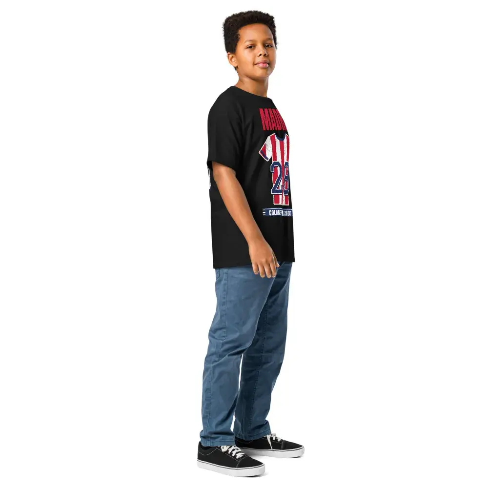 Colores de Madrid rojiblanco — Camiseta infantil — Black — Right Front