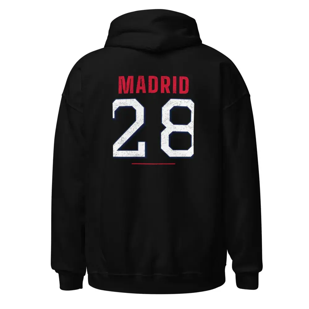 Colores de Madrid rojiblanco — Sudadera con capucha — Black