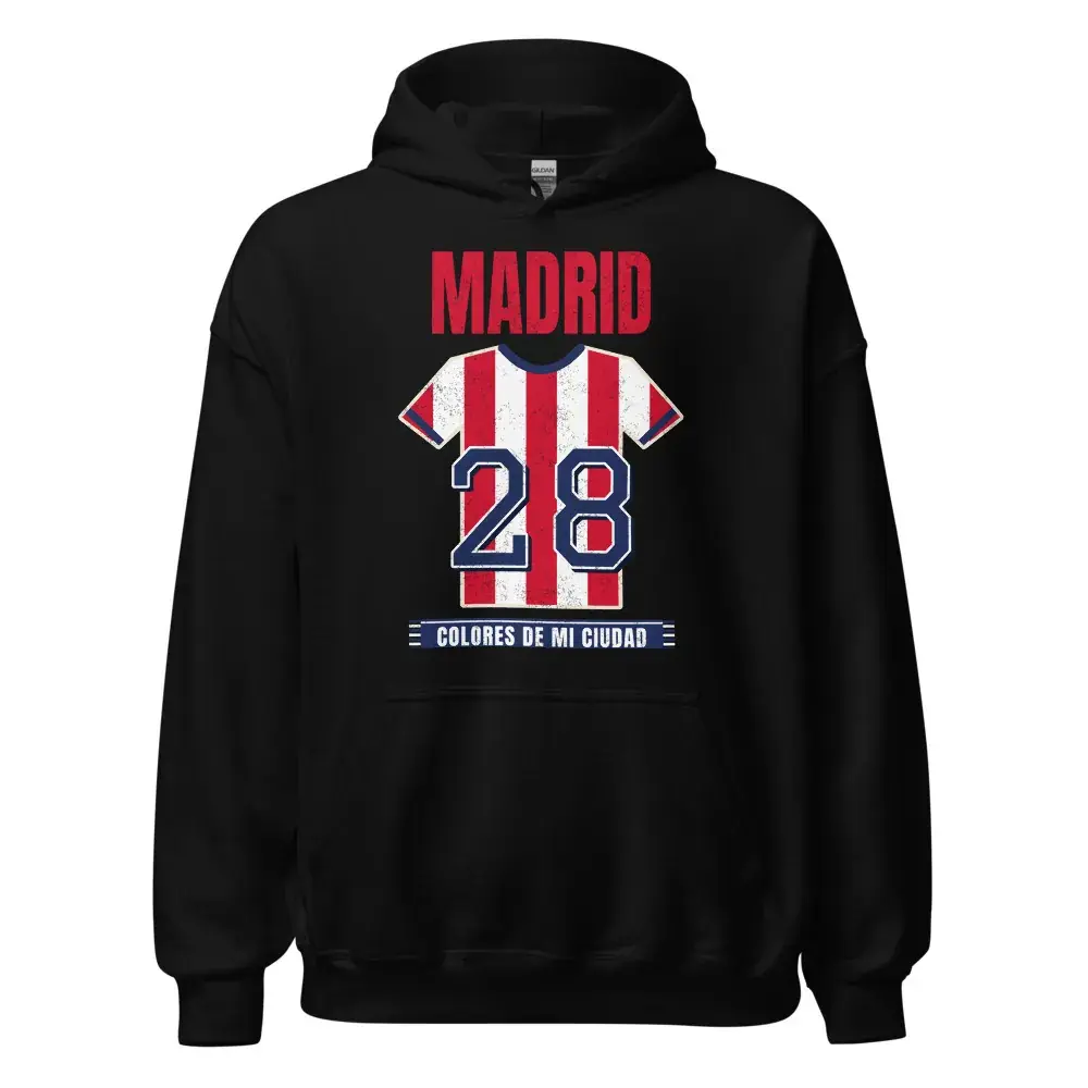 Colores de Madrid rojiblanco — Sudadera con capucha — Black