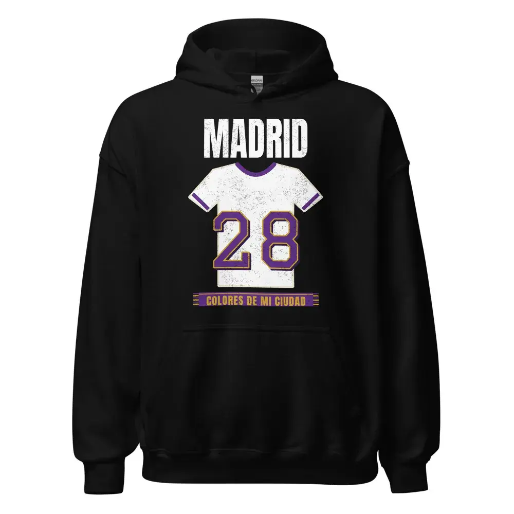 Colores de Madrid — Sudadera con capucha — Black