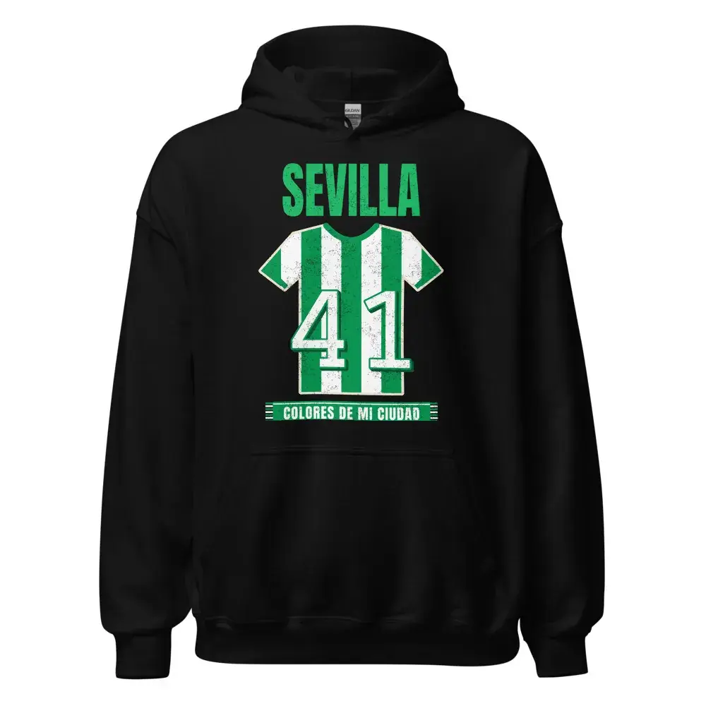 Colores de Sevilla verdiblanco — Sudadera con capucha — Black
