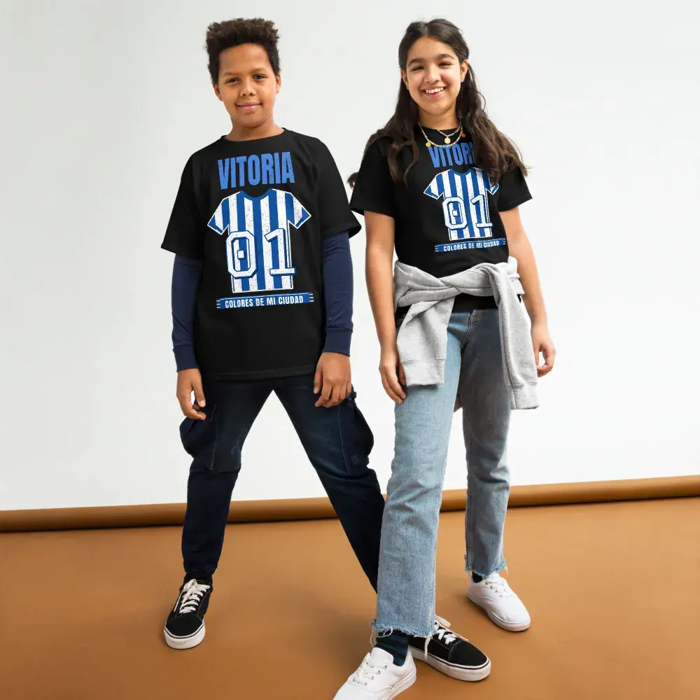 Colores de Vitoria — Camiseta infantil — Black — Front