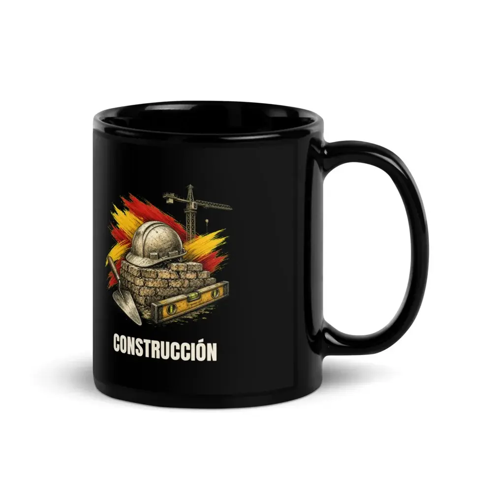 Construcción · Arte — Taza — Black — Handle on Right