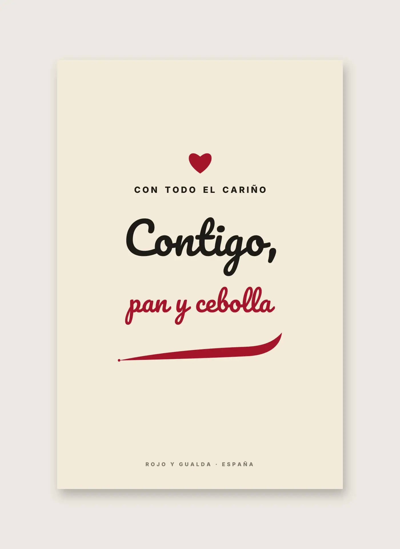 «Contigo, pan y cebolla» — Lámina enmarcada — detalle