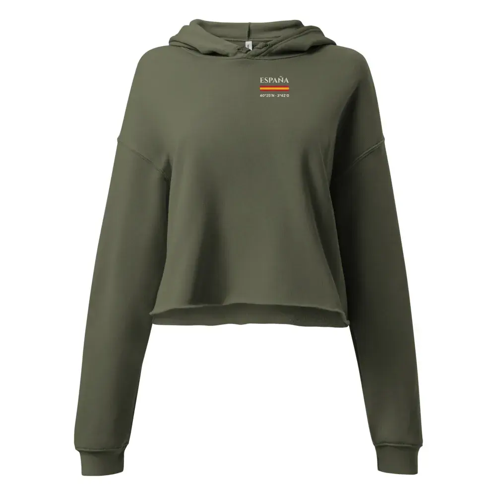 Coordenadas · Noche — Sudadera corta de mujer — Military Green