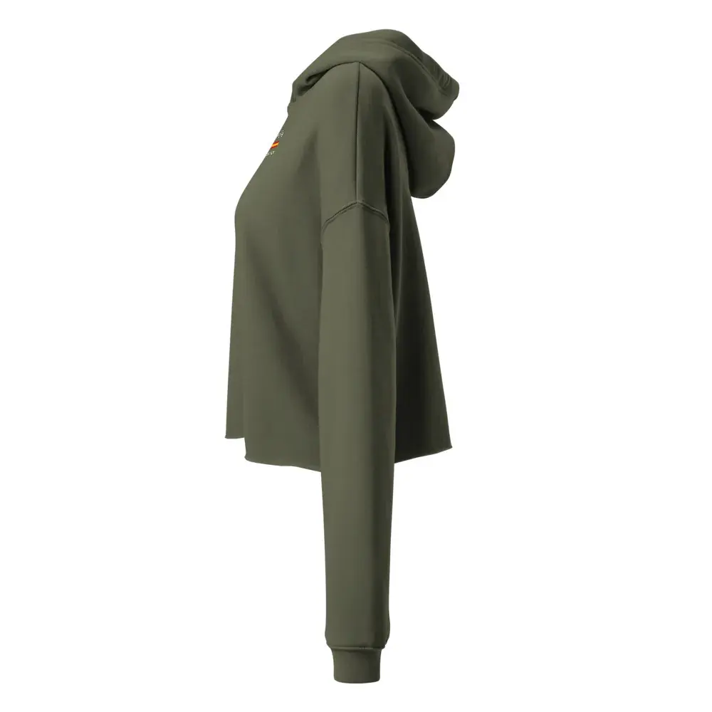 Coordenadas · Noche — Sudadera corta de mujer — Military Green — Left