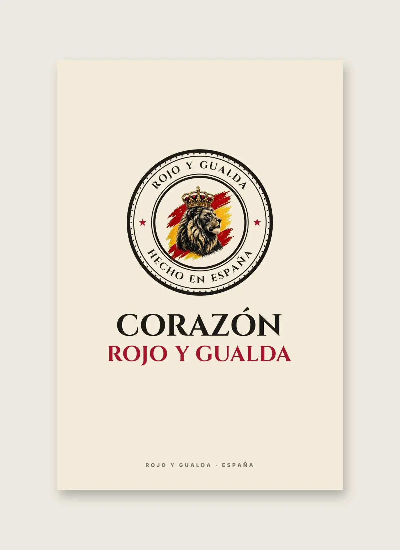 «Corazón rojo y gualda» — Lámina enmarcada — detalle