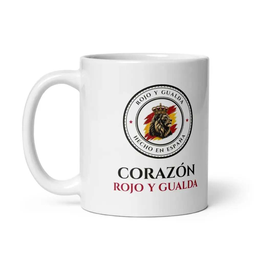 «Corazón rojo y gualda» — Taza — White — Handle on Left