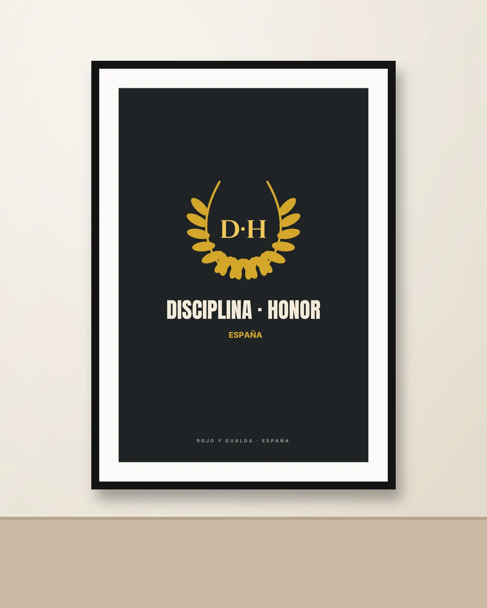 Disciplina y Honor — Lámina enmarcada — Black