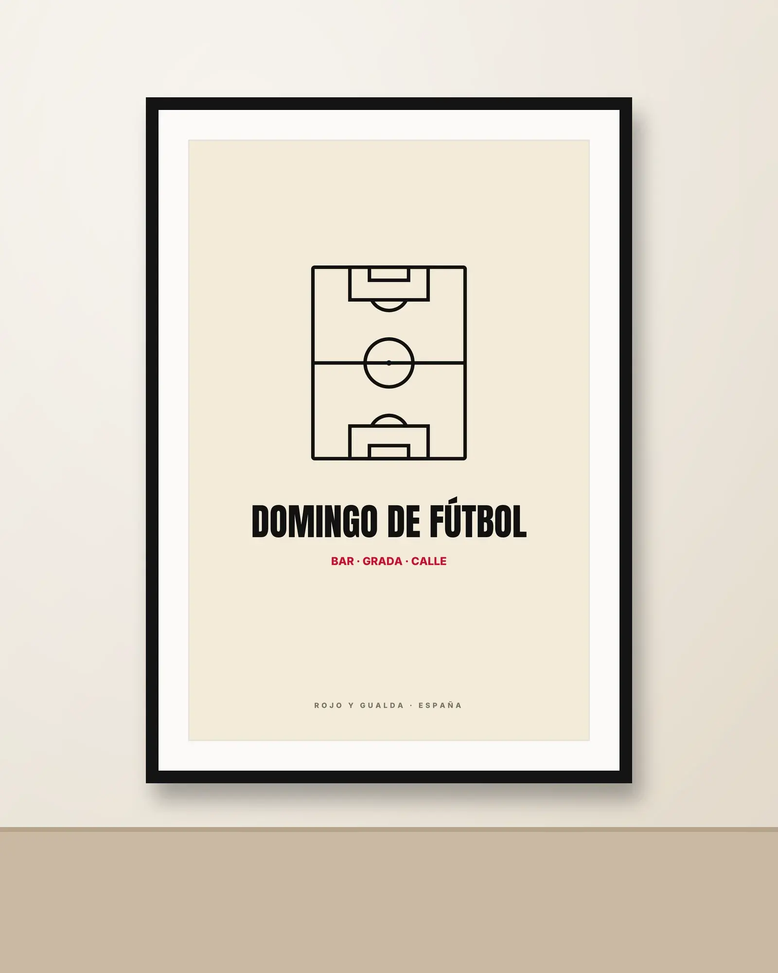 Domingo de Fútbol — Lámina enmarcada — Black