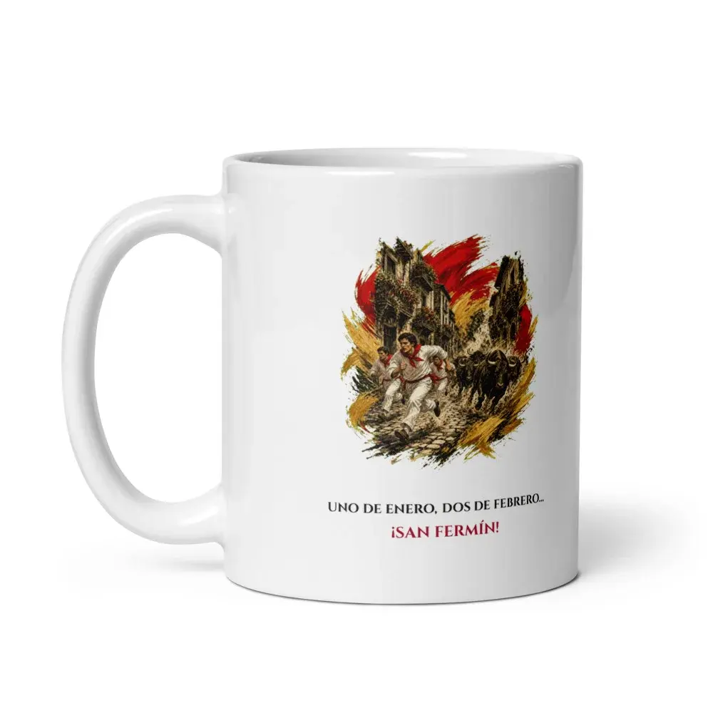 El Encierro · Frase — Taza — White — Handle on Left