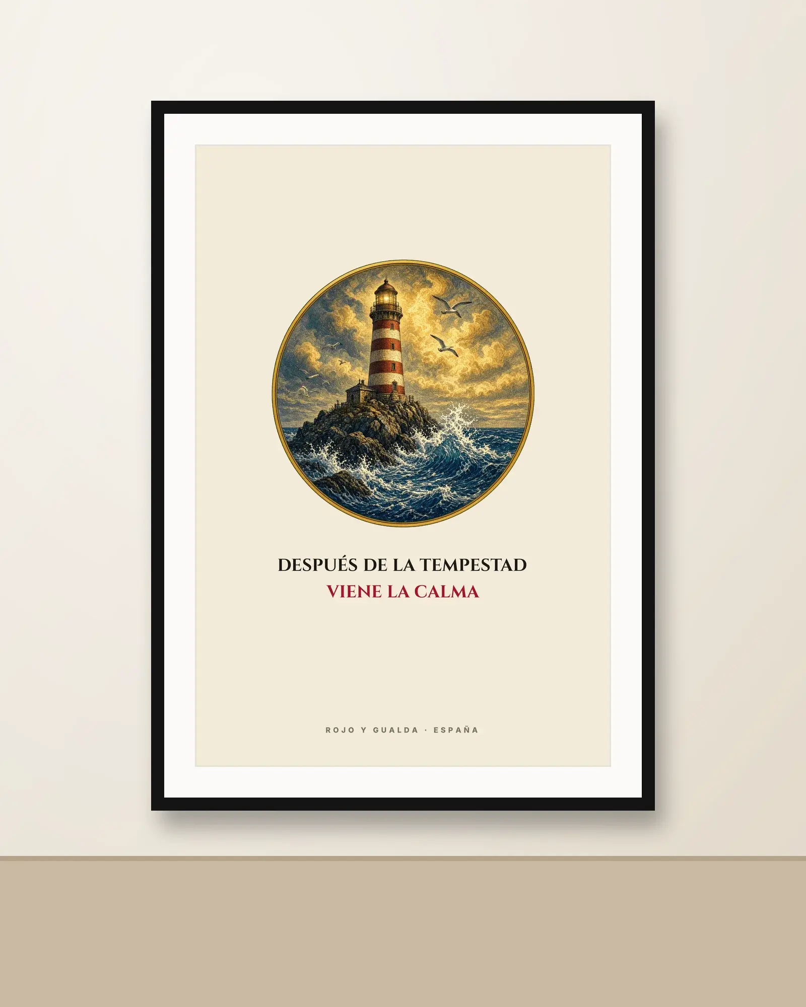 El Faro · Frase — Lámina enmarcada — Black