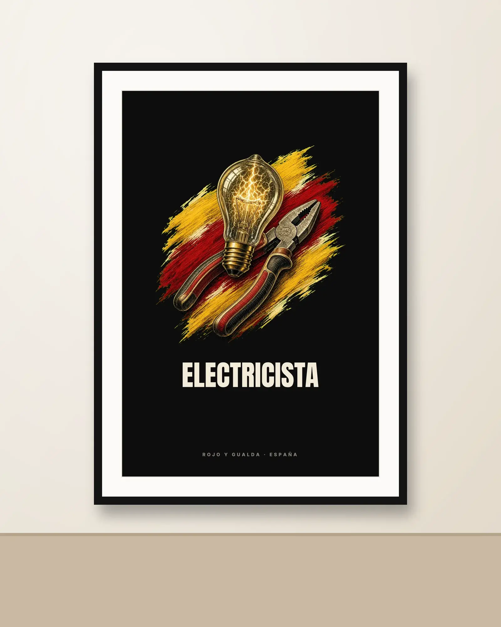 Electricista · Arte — Lámina enmarcada — Black