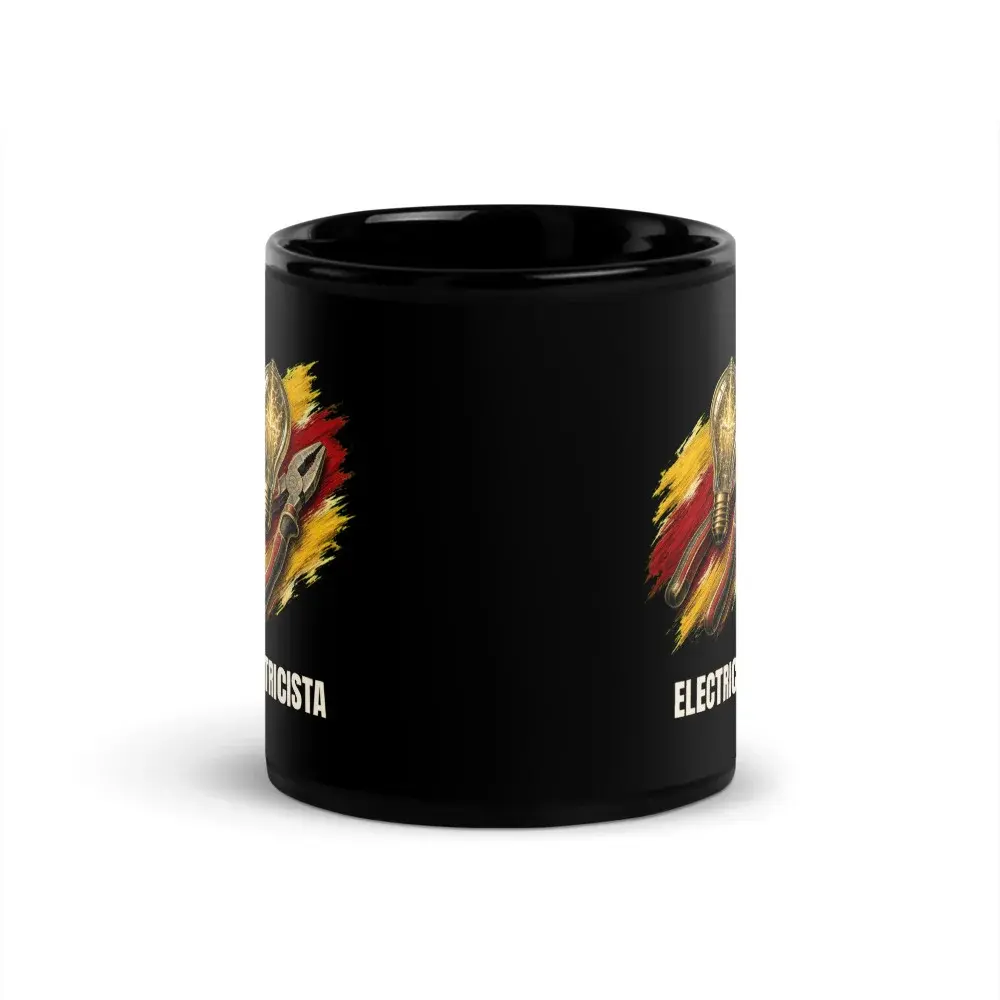 Electricista · Arte — Taza — Black — Front