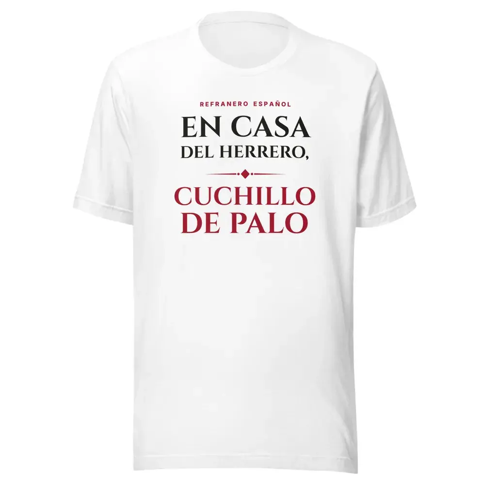 «En casa del herrero, cuchillo de palo» — Camiseta — White
