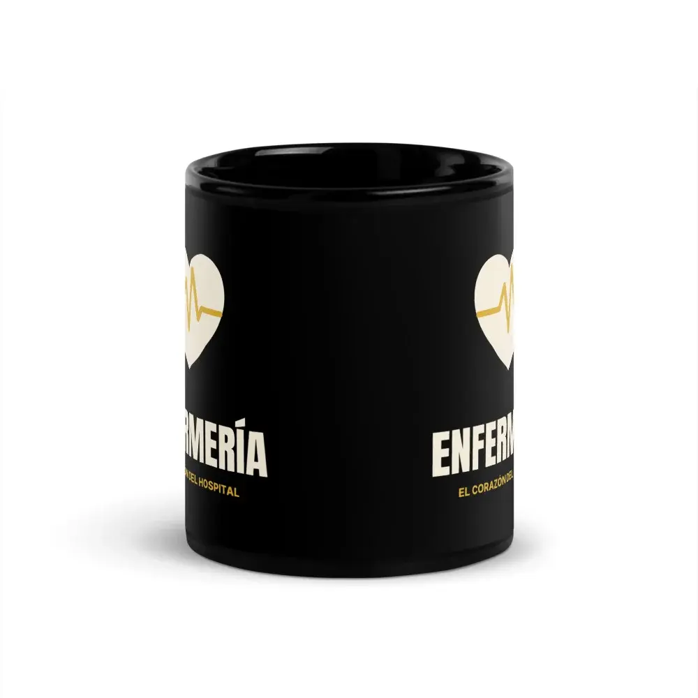 Enfermería Minimal — Taza — Black — Front